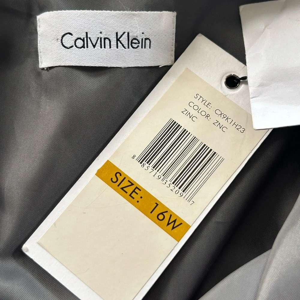 CALVIN KLEIN gray short sleeves pleated Dress SZ 16W NWT - Picture 5 of 11